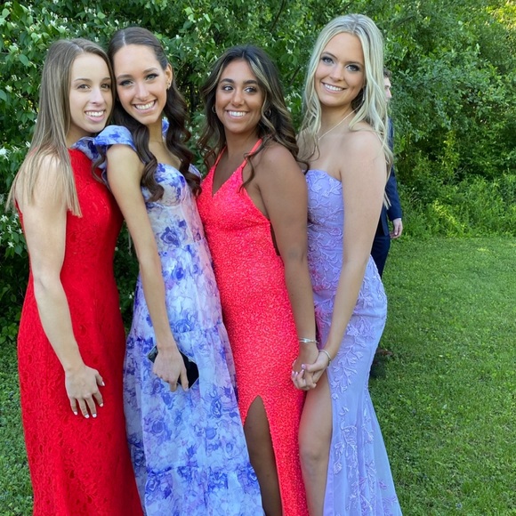 Sherri Hill 53345 Lavender Lace Strapless Prom Dress - Still available PROM ‘24 - Picture 9 of 10